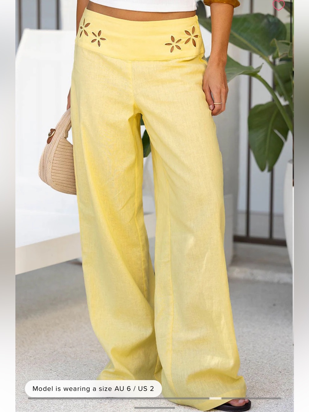 Alamara Yellow Floral Detail Wide Leg Pants - Picture 3 of 7
